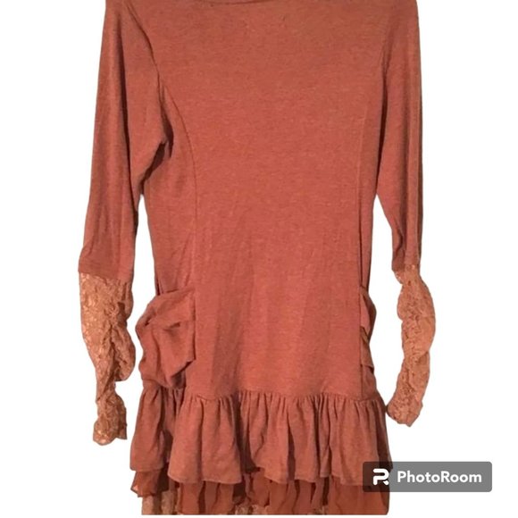 A'Reve Women's Ruffle and Lace Tunic Top - Picture 2 of 5